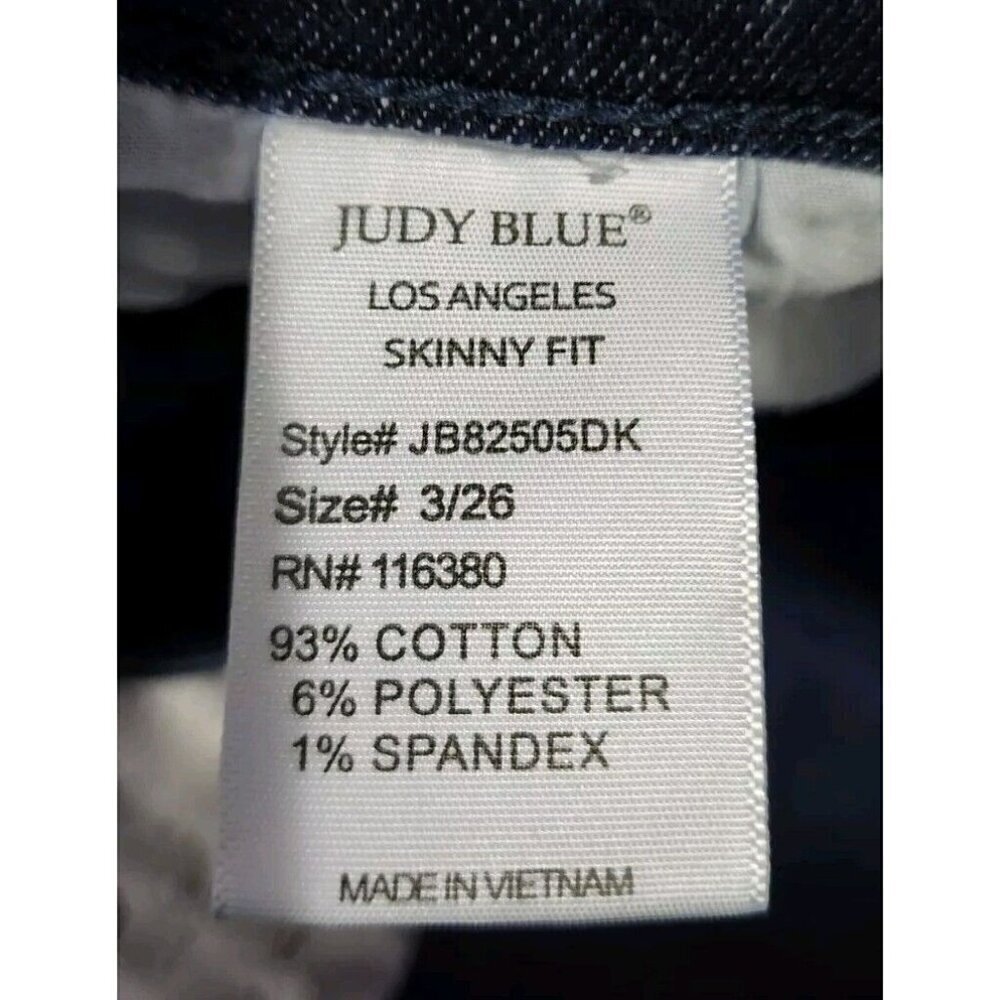 Judy Blue Jeans Women's 3/26 Blue Skinny Fit Dark Wash Denim Cotton Poly - Picture 8 of 9